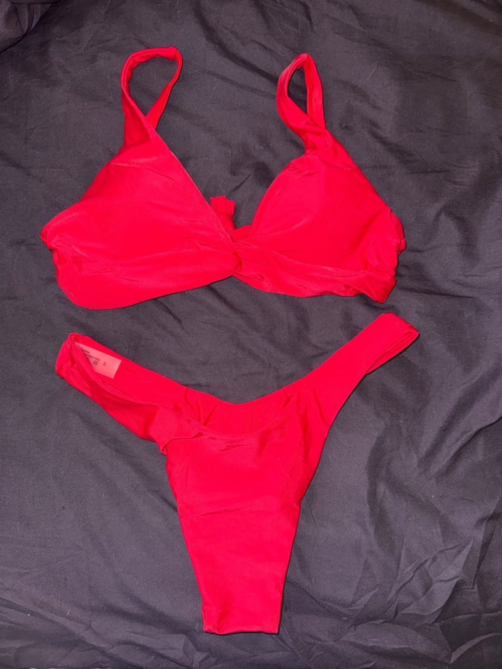 SHEIN Red Triangle Bikini Set